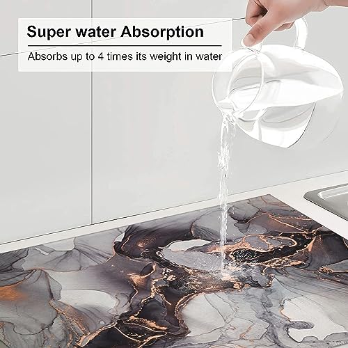Gvnd 2 Pcs Kitchen Mats, Waterproof Memory Foam Kitchen Rugs, Standing Desk Mat Floor Mats, Comfort Runner Rug Carpets for Kitchen Floor, Sink - (120 * 40 cm, 40 * 60 cm) (Marbel) - Image 5