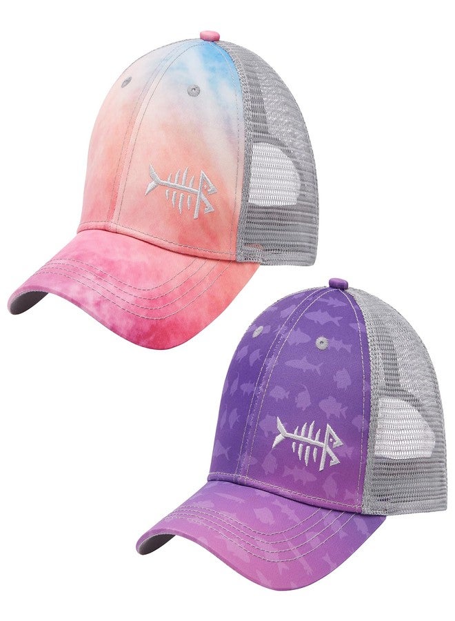 BASSDASH 2 Pack Altimate Fishing Hunting Hat Mesh Back for Men Women Adjustable Baseball Trucker Cap Camo Blaze Orange - Image 1