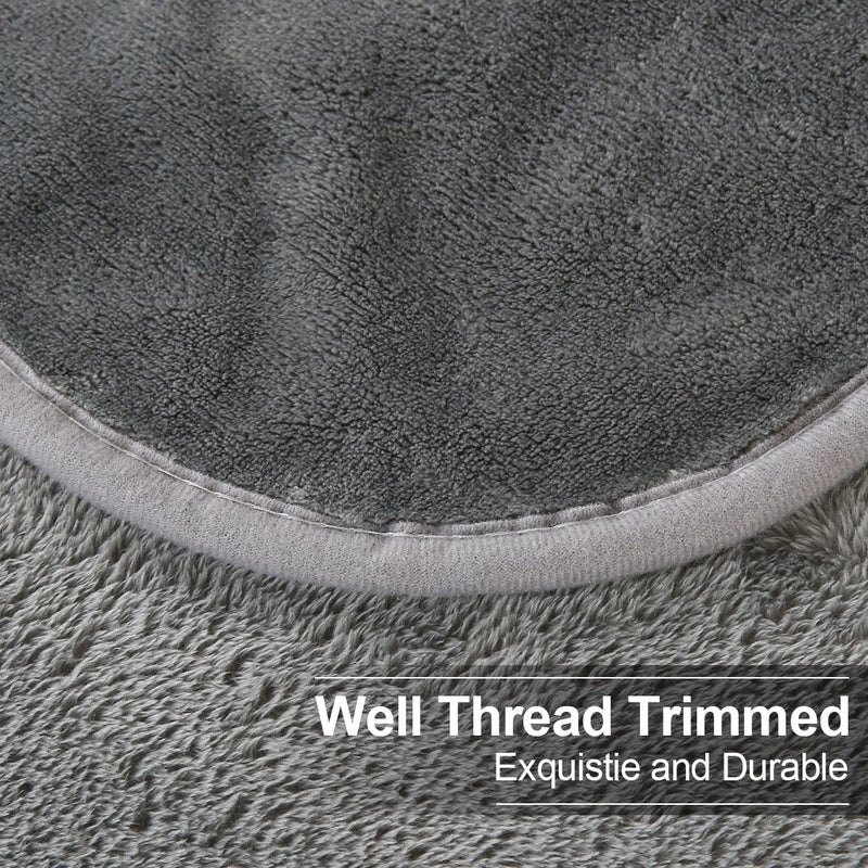 EASELAND Soft Queen Size Blanket All Season Warm Fuzzy Microplush Lightweight Thermal Fleece Blankets for Couch Bed Sofa,90x90 Inches,Gray - Image 5