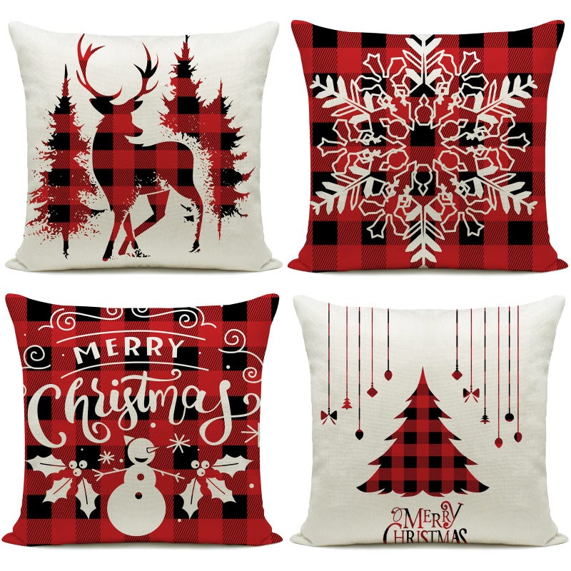 هلونون وسادة Hlonon Christmas Decortations Coverts 18 × 18 بوصة مجموعة من 4 - سلسلة CASHION COSSION COSSION CASPLOW وسادة مخصصة وسادة مربعة - Image 1