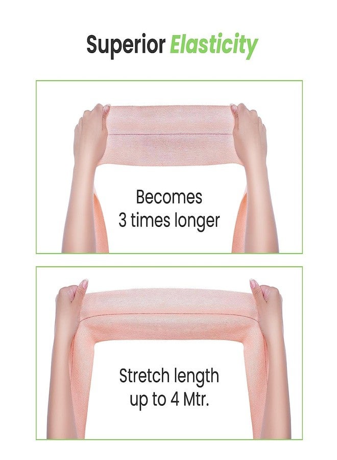 Rexez Cotton Elastic Adhesive Bandage - 10 cm x 1 Meter | High Compression Support for Sports Injuries, Sprains & Strains | Breathable Skin-Friendly Medical Tape - Pack of 1 - Image 3