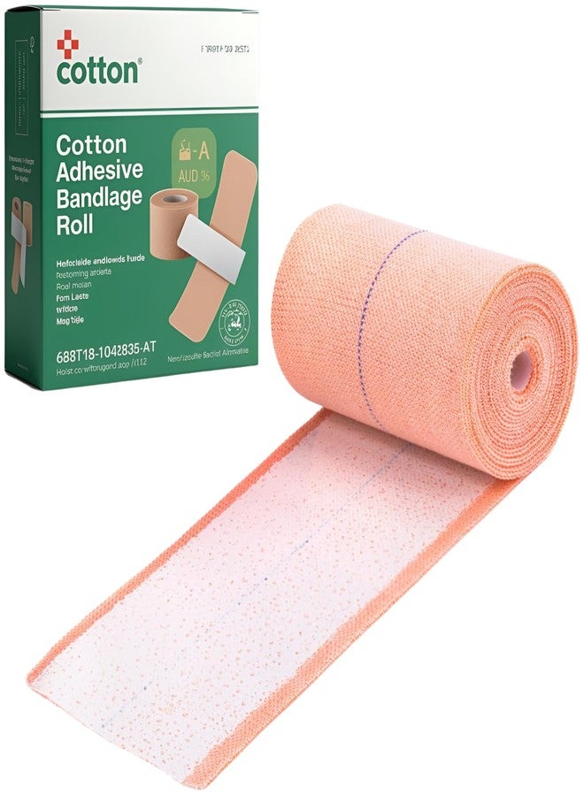 Rexez Cotton Elastic Adhesive Bandage - 10 cm x 1 Meter | High Compression Support for Sports Injuries, Sprains & Strains | Breathable Skin-Friendly Medical Tape - Pack of 1 - Image 1