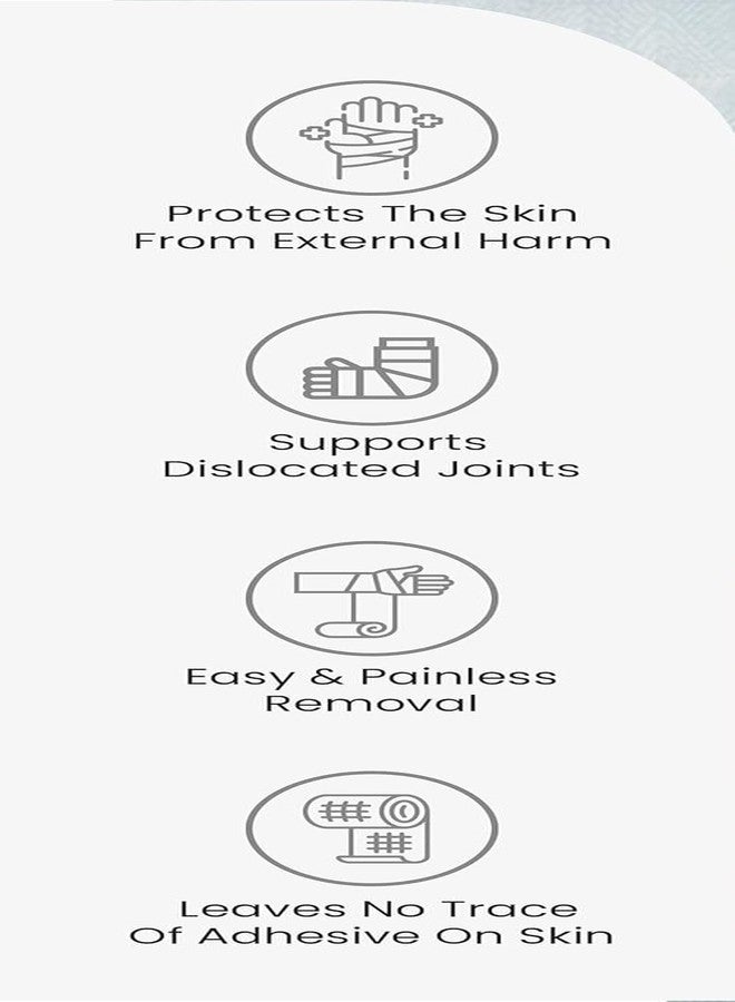 Rexez Cotton Elastic Adhesive Bandage - 10 cm x 1 Meter | High Compression Support for Sports Injuries, Sprains & Strains | Breathable Skin-Friendly Medical Tape - Pack of 1 - Image 5