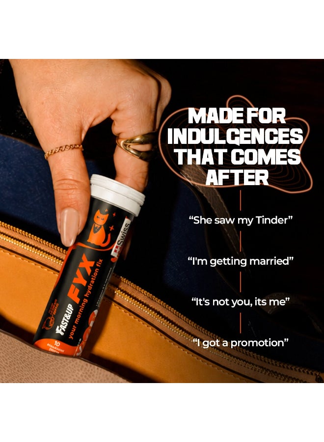 FAST&UP Fyx After Celebration Morning Hydration Fyx with Electrolytes + Amino Acids + Vitamins Tube of 10 tablets Orange flavour - Image 4