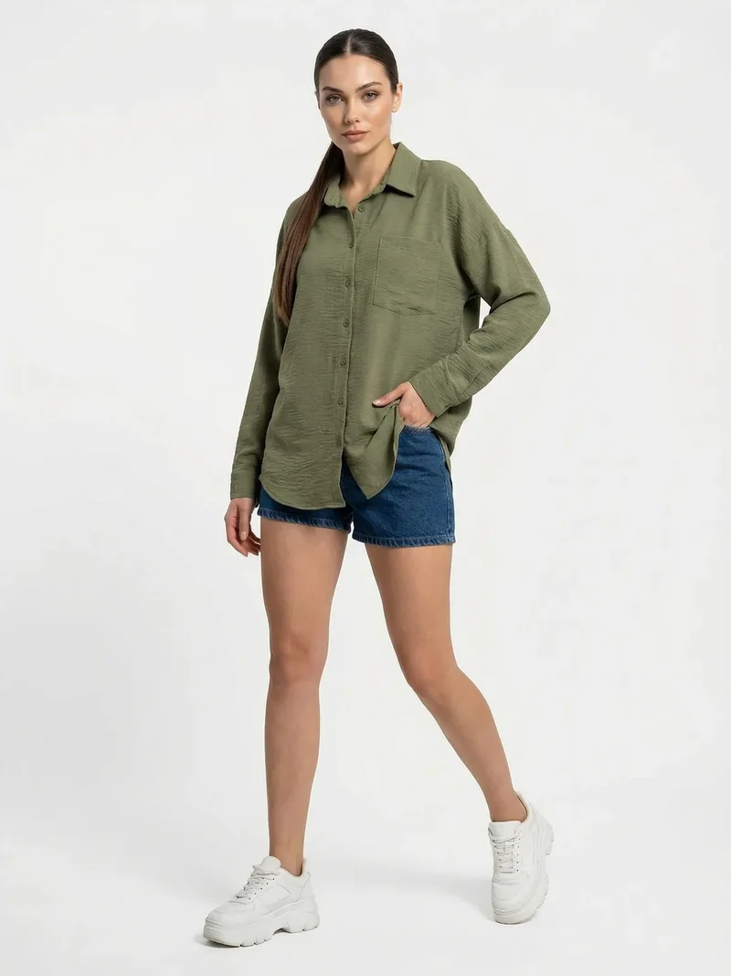 بيغ دارت BDART Linen Blended Shirt with Button Closure