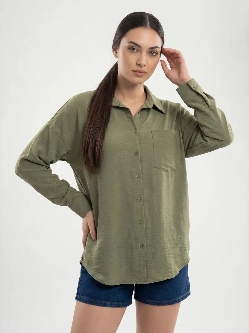 بيغ دارت BDART Linen Blended Shirt with Button Closure