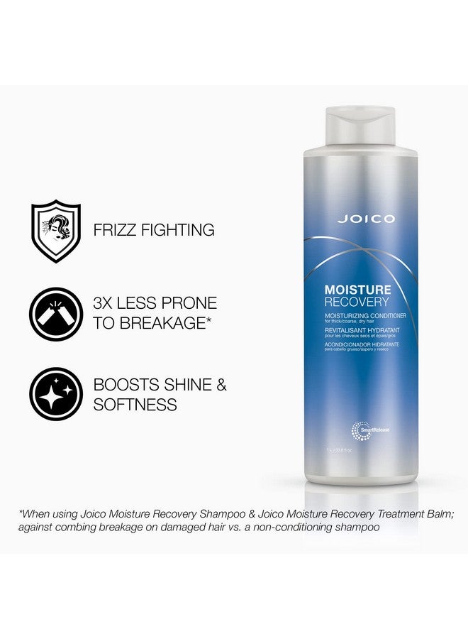 JOICO Moisture Recovery Moisturizing Conditioner For Thick Coarse Dry Hair Restore Moisture Smoothness Strength & Elasticity Reduce Breakage With Jojoba Oil & Shea Butter 33.8 Fl Oz - Image 3