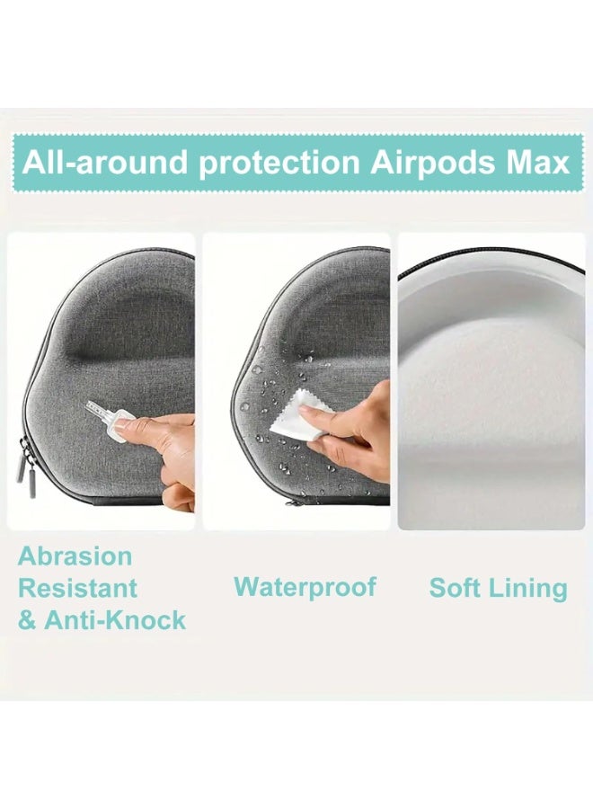 بتيمفم حقيبة حمل واقية لسماعات AirPods Max، حقيبة سفر خفيفة الوزن بهيكل صلب وبطانة ناعمة، مقاومة للخدش والسقوط، لتخزين سماعات الرأس. - Image 2