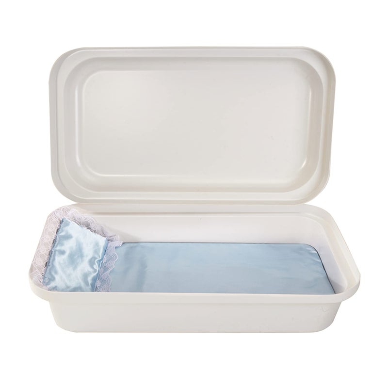 Pet Memory Shop Classical Pet Casket â€“ Safe, Durable and Elegant Burial Box for Dogs, Cats, and Pets â€“ Secure & Loving Memorial, Pet Loss Gift, Ideal for Honoring Pet Loss (Small - White/Blue)