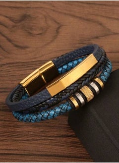 JewelryLand Men’s Elegant Bracelet Made Of High Quality PU Leather And Stainless Steel  - Image 3
