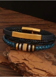 JewelryLand Men’s Elegant Bracelet Made Of High Quality PU Leather And Stainless Steel  - Image 4