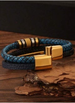JewelryLand Men’s Elegant Bracelet Made Of High Quality PU Leather And Stainless Steel  - Image 5