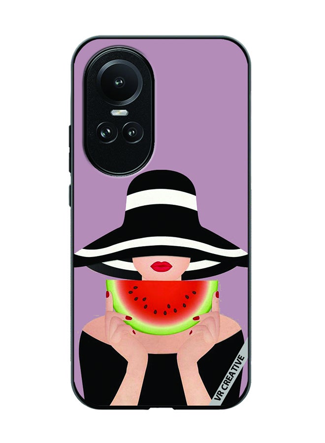 VR CREATIVE Protective Case Cover For Oppo Reno 10 Pro Girl With Watermelon Design Multicolour - Image 1