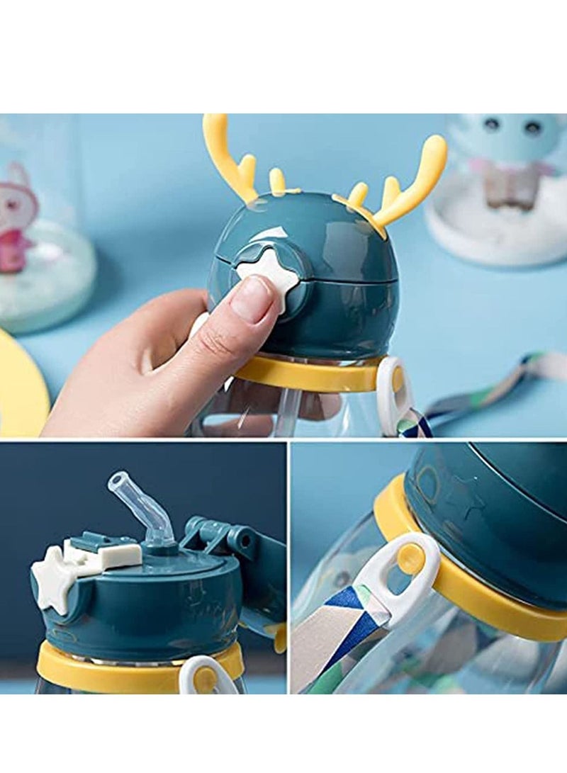 كاست ويف كوب سيبي للأطفال ، كوب قرون المتعلم ، فوهة سيليكون ناعمة ، كوب مضاد للتسرب للأطفال الصغار مع حزام كتف ، مناسب للأطفال الأكبر من 6 أشهر ، خالٍ من مادة BPA ، عبوة من قطعتين باللونين الأزرق والأخضر - Image 2