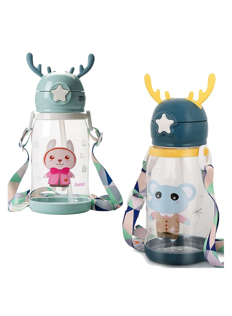 كاست ويف كوب سيبي للأطفال ، كوب قرون المتعلم ، فوهة سيليكون ناعمة ، كوب مضاد للتسرب للأطفال الصغار مع حزام كتف ، مناسب للأطفال الأكبر من 6 أشهر ، خالٍ من مادة BPA ، عبوة من قطعتين باللونين الأزرق والأخضر - Image 1