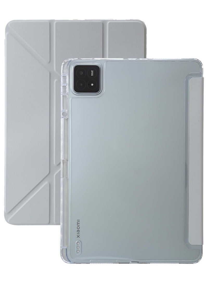 General Case Compatible with Xiaomi Pad 6S Pro 12.4 inch with Multi-angle Stand, Acrylic Transparent Shockproof Protective Cover with Pen Slot Cover for Xiaomi Pad 6S Pro  - Image 1