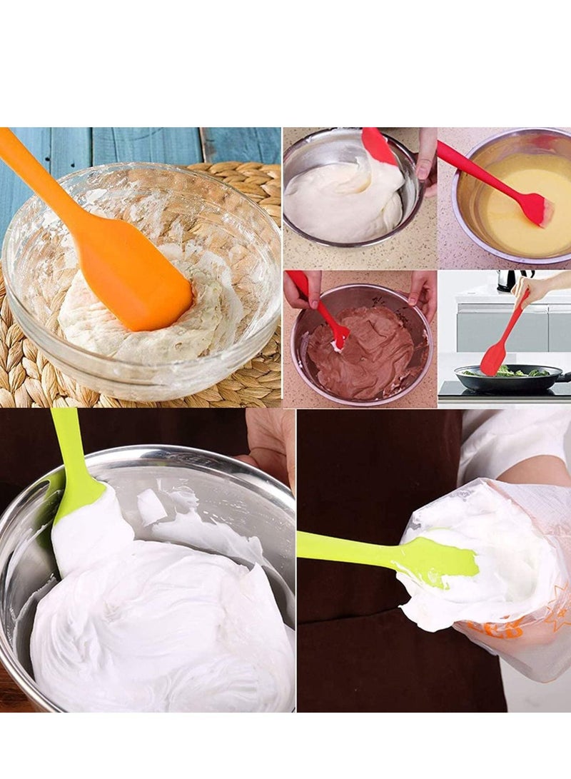 SYOSI مجموعة ملعقة سيليكون | 5 أدوات متعددة الاستخدامات للطهي والخبز والخلط | تصميم من قطعة واحدة، غير لاصق ومقاوم للحرارة 600 فهرنهايت | قلب قوي من الفولاذ المقاوم للصدأ - Image 2