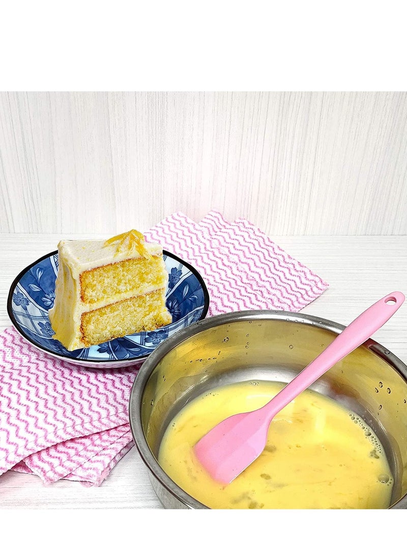 SYOSI مجموعة ملعقة سيليكون | 5 أدوات متعددة الاستخدامات للطهي والخبز والخلط | تصميم من قطعة واحدة، غير لاصق ومقاوم للحرارة 600 فهرنهايت | قلب قوي من الفولاذ المقاوم للصدأ - Image 3