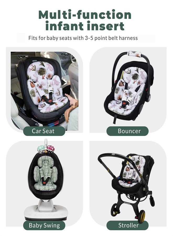TinlyFinly Newborn Car Seat Insert, Head and Body Support, Reversible Infant Insert Compatible with Baby Carseat, Stroller, Mamaroo Swing, Rocker, Bassinet, Bouncer. Baby Car Seat Cushion - Rabbit - Image 4