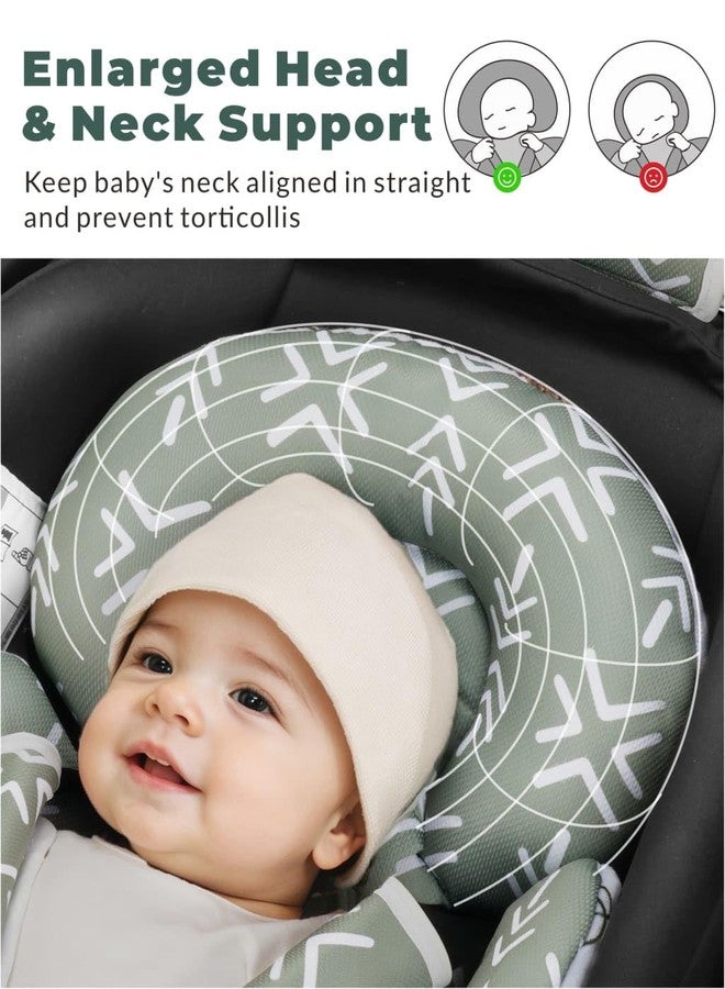 TinlyFinly Newborn Car Seat Insert, Head and Body Support, Reversible Infant Insert Compatible with Baby Carseat, Stroller, Mamaroo Swing, Rocker, Bassinet, Bouncer. Baby Car Seat Cushion - Rabbit - Image 2