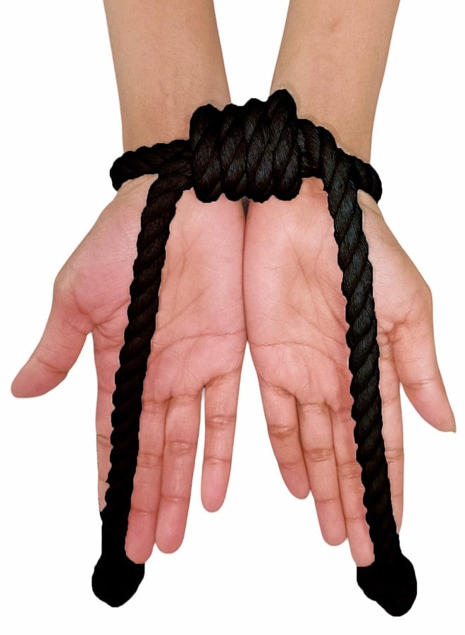 Esselkay لعبة حبل قطن للأطفال من Esselkay، أصفاد يدوية سوداء قابلة للتعديل وناعمة، عبوة من 2 - Image 4