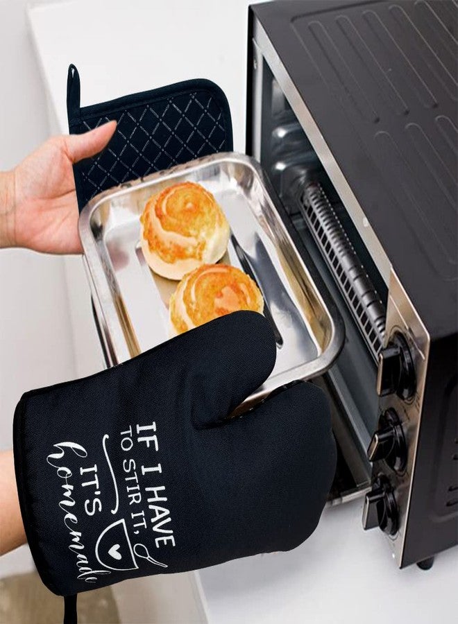 zcyhtqp، إذا اضطررتُ إلى تقليبه، فهو منزلي الصنع، قفازات فرن سيليكونية مرحة مانعة للانزلاق وحاملات أواني، طقم من قطعتين، هدية مطبخ للنساء، هدية لمحبي الخبز، هدايا الانتقال إلى منزل جديد - Image 3