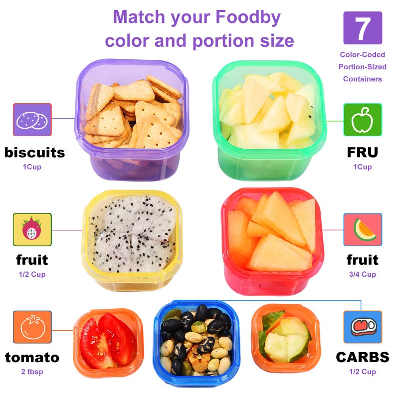 Extrapins Portion Control Container Kit,21 Day Fix Containers And Food Plan,Multicolor Coded Containers,Meal Prep System Storage Containers,BPA Free Weight Loss Food Containers For Double Diet Plan - Image 4