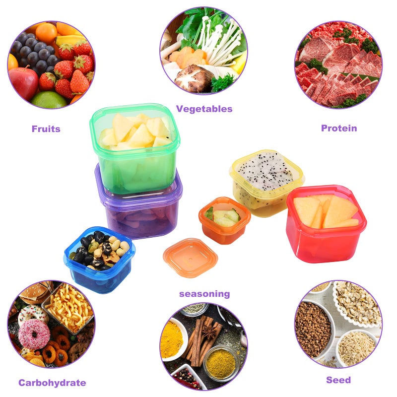 Extrapins Portion Control Container Kit,21 Day Fix Containers And Food Plan,Multicolor Coded Containers,Meal Prep System Storage Containers,BPA Free Weight Loss Food Containers For Double Diet Plan - Image 3