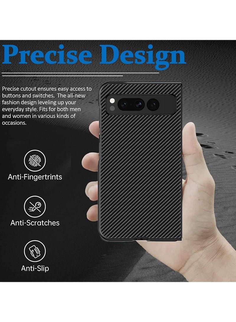 general Compatible with Google Pixel Fold Case, PC + PU Carbon Fiber Pattern 【Ultra-Thin Lightweight】 【Anti-Fingerprint Heat Dissipation】 Anti-Scratch Protector Bumper Case - Image 3