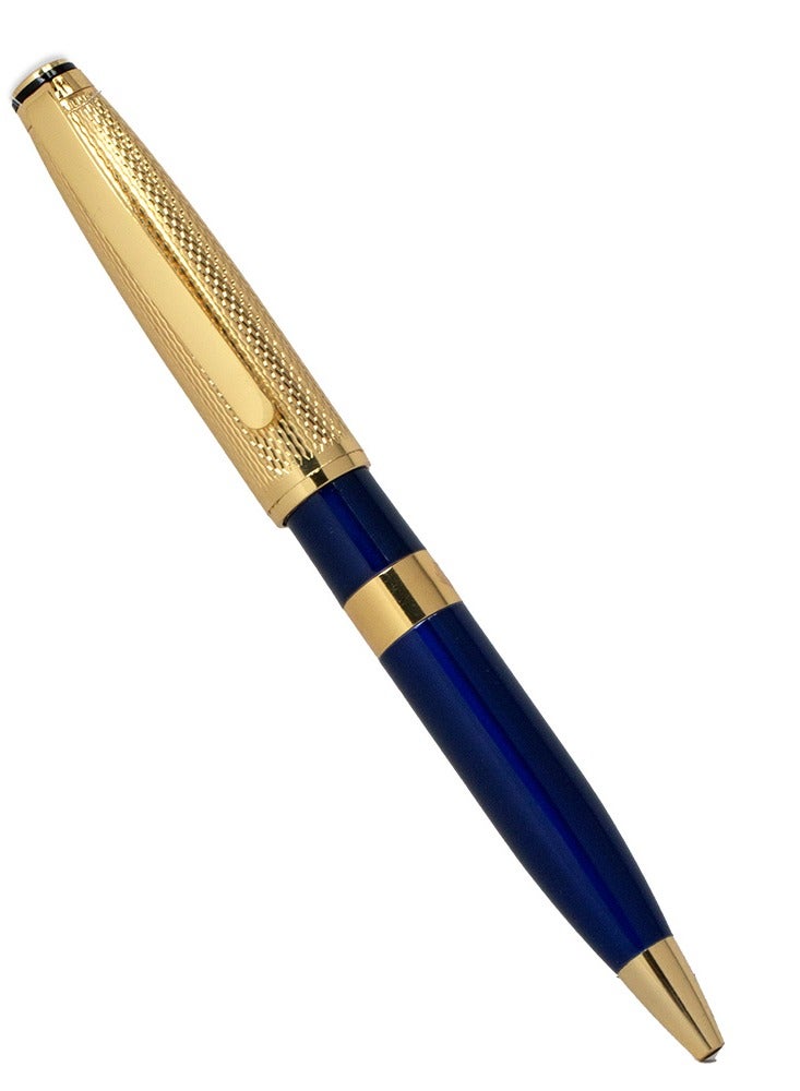 آر إس قلم رجالي ماركة ار اس بتصميم عصري وبسيط باللون ازرق ذهبي - Image 1