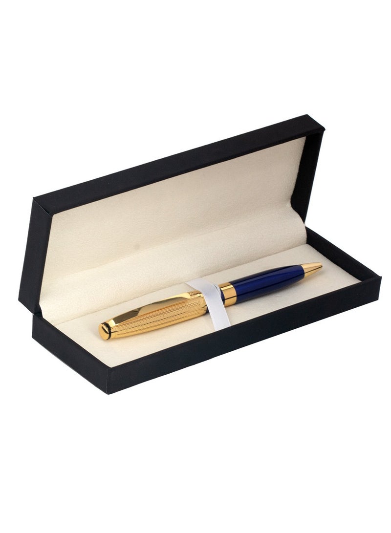 آر إس قلم رجالي ماركة ار اس بتصميم عصري وبسيط باللون ازرق ذهبي - Image 2