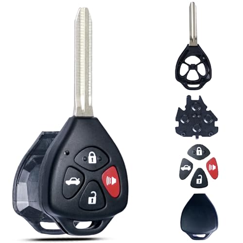 SUPALAND Key Fob Shell Case Replacement Fits for Toyota Camry Corolla Venza Avalon 2007 2008 2009 2010 2011 2012 2013 Keyless Entry Remote Control 4 Button Pad Key Cover - Image 1