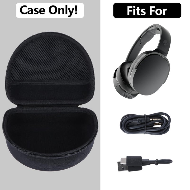 RIYADAone Hard Case Replacement for Skullcandy Hesh Evo/Hesh ANC/Crusher ANC 2/Crusher Evo/Riff 2/Riff Bluetooth Wireless Headphones (Black Case) - Image 3
