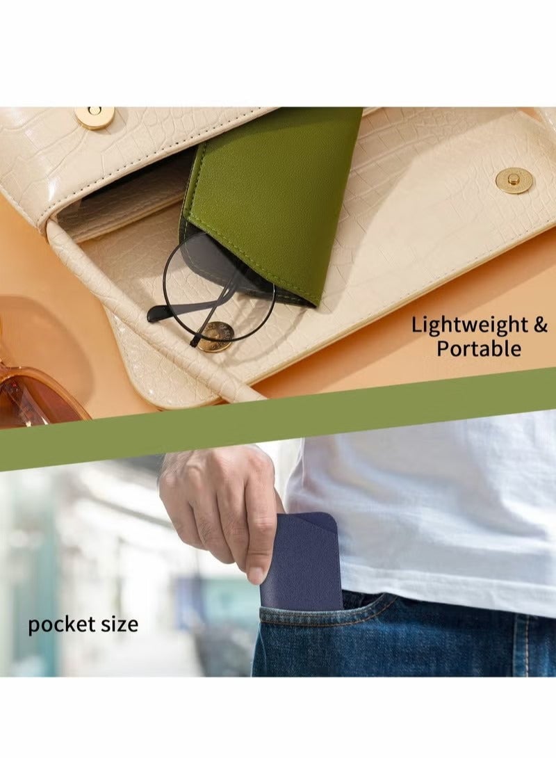 4 PCS Soft Glasses Cases, Reading Glasses Case, PU Leather Sunglasses Spectacles Bag Anti-Scratch Eyeglasses Pouch Case, Eyeglasses Case For Women Men Kids Lady - Image 4