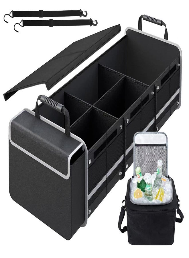 AOPHY Car Trunk Organizer with Insulated Leakproof Cooler Bag, 4 in 1 Waterproof Portable Car Storage Organizer with Collapsible Cover, 3 Large Compartments, Trunk Organizer for SUV, Car, Truck - Image 1