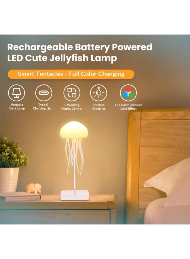 ACLIX Jellyfish Lamp LED Fantasy Jellyfish Light RGB Gradient Voice Control Jellyfish Mood Lamp with Dancing Tentacles for Kids Bedrooms Living Room Decorative Atmosphere Lighting - Image 4