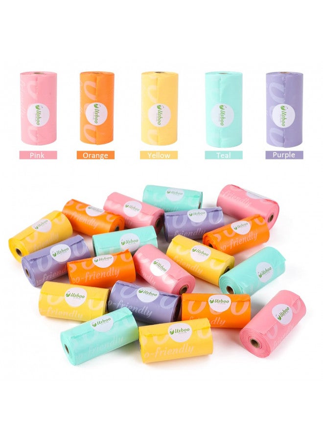 USBOO Diaper Bags Disposable for Baby, 20 Refill Rolls/300 Bags Waste Bags with Dispenser, Convenient and Quick Diaper Disposal, Rainbow - Image 2