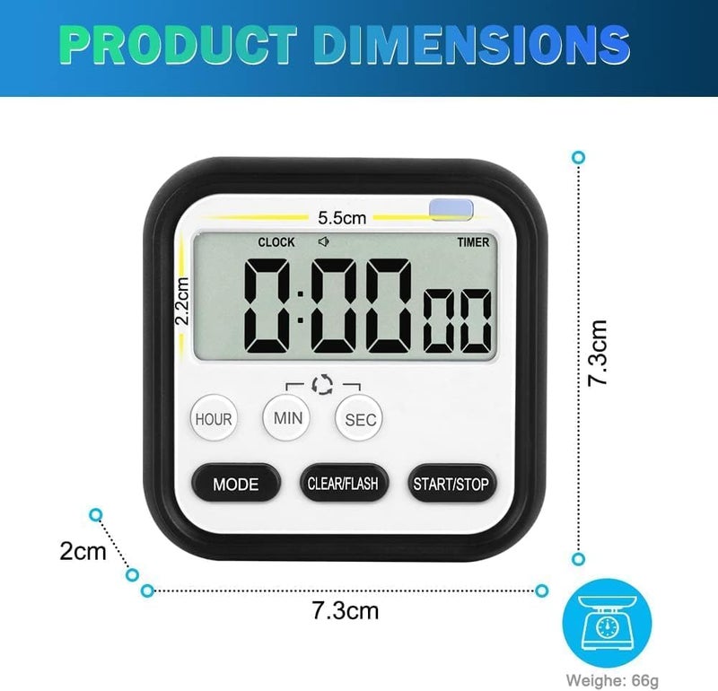 Astrometric Digital Alarm Clock for Students with Loud Alarm and Automatic Sensor, Time & Date Display – Table Clock for Home, Office, Bedroom, and Kitchen, Perfect for Heavy Sleepers (Black Stopwatch Timer) - Image 2