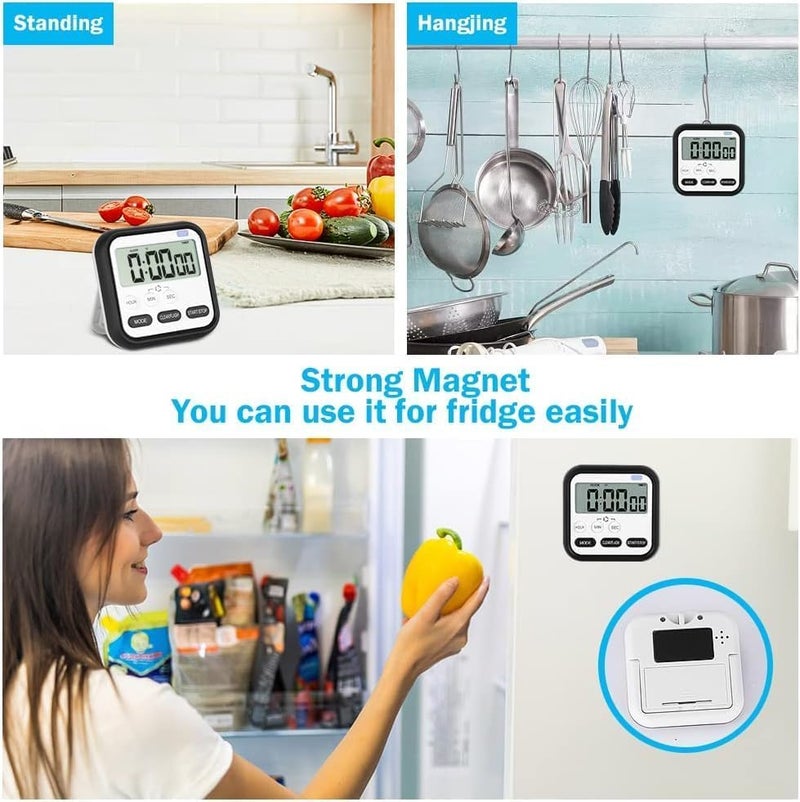 Astrometric Digital Alarm Clock for Students with Loud Alarm and Automatic Sensor, Time & Date Display – Table Clock for Home, Office, Bedroom, and Kitchen, Perfect for Heavy Sleepers (Black Stopwatch Timer) - Image 5