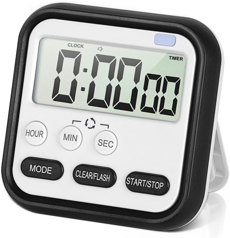 Astrometric Digital Alarm Clock for Students with Loud Alarm and Automatic Sensor, Time & Date Display – Table Clock for Home, Office, Bedroom, and Kitchen, Perfect for Heavy Sleepers (Black Stopwatch Timer) - Image 1