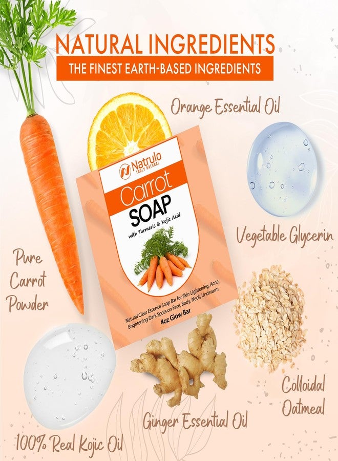 Natrulo Carrot Soap for Skin Brightening - Natural Carrot Soap Bar for Spots on Face, Body, Neck, Underarm - Carotene Reduces Acne, Brightens Spots, & Evens Skin Tone - Kojic Acid Glow Bar Made in USA - Image 5
