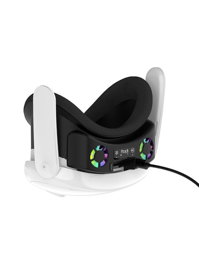 Generic Meta Quest 3 VR Helmet Thermal Mask Quest 3 Breathable Shading With RGB Eye Mask HBV-555-Product Color:White  - Image 3