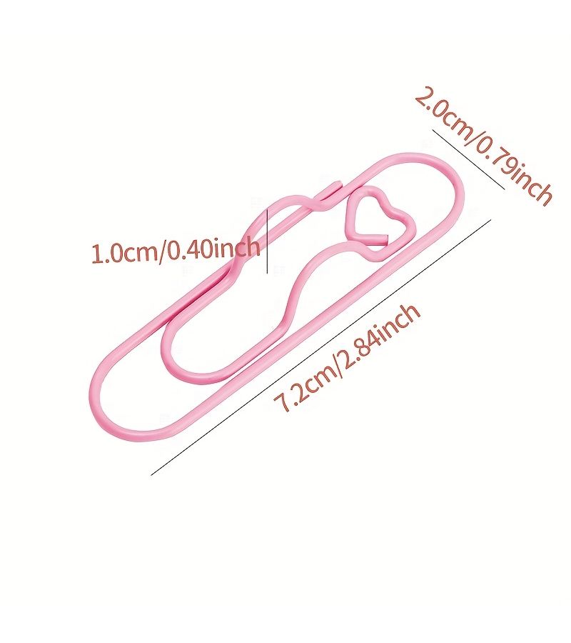 8 Pieces Love Shape Metal Macaron Paper Clips Multicolor Multifunctional Office Stationery Student Supplies - Image 1