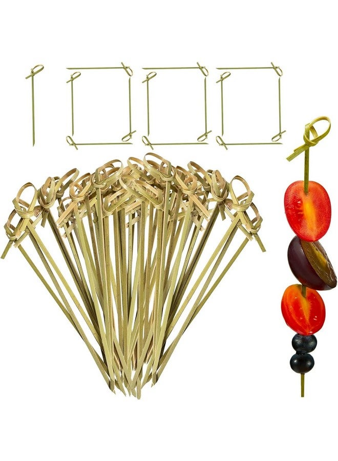 Potchen 1000 Pcs Bamboo Cocktail Picks 6 Inch Bamboo Skewers Cocktail Toothpicks for Appetizers Food Picks Cocktail Sticks with Looped Knot for Barbecue Snacks Events Party - Image 1