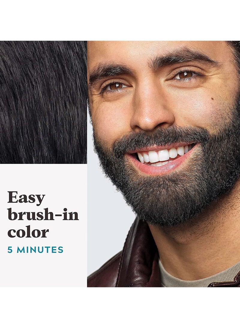 Just For Men جل تلوين الشارب واللحية، تلوين اللحية للرجال، يقلل من اللون الرمادي، أسود حقيقي M-55 - Image 4