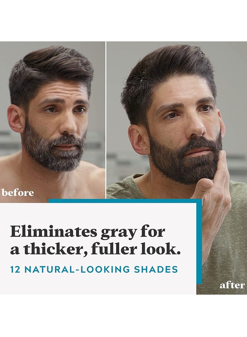 Just For Men جل تلوين الشارب واللحية، تلوين اللحية للرجال، يقلل من اللون الرمادي، أسود حقيقي M-55 - Image 2