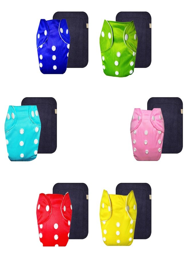 Dumbledo Lite Cloth Diaper with Black Insert (Pack of 6) | Snug Fit | Breathable | Easy to Clean | Worry-Free Diapering | 3 Months - 2 Years | Unisex Baby - Image 1
