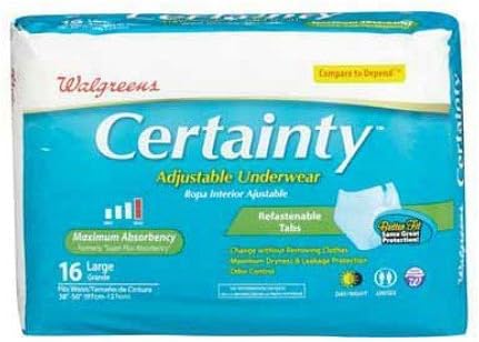 Certainty Adjustable Underwear Maximum Absorbency Large 16 ea