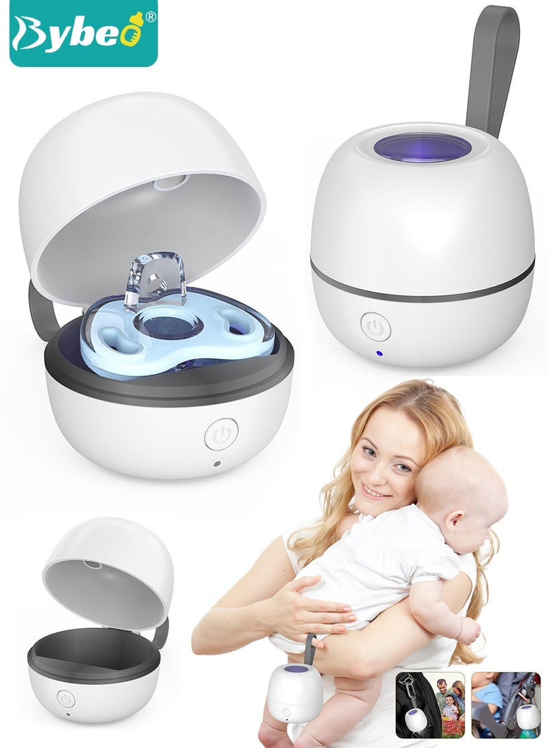 Bybeo UV Light Sanitizer, Portable Pacifier Sterilizer, Mini UV-C Sanitizer Box for Pacifiers, Teethers, Dentures, Retainers, Straws, 99.9% Sterilization in 3 Mins, USB Rechargeable - Image 1