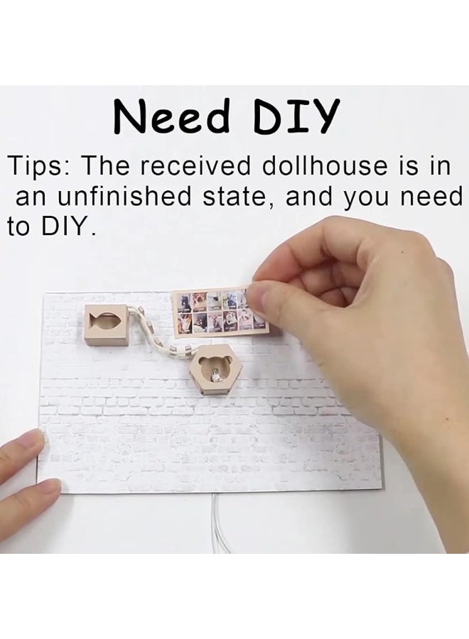 CUTEBEE Dollhouse Miniature with Furniture DIY Wooden Dollhouse Kit Plus Dust Proof Creative Room IdeaCat Coffee Garden - Image 2